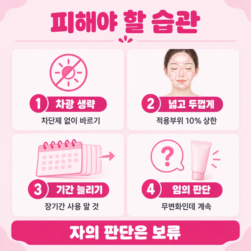 색소 관리에서 피하면 좋은 습관 네 가지
