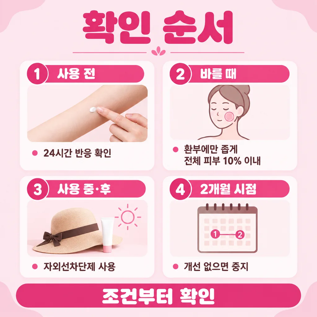 약국 색소 크림을 쓰기 전 확인 순서 요약