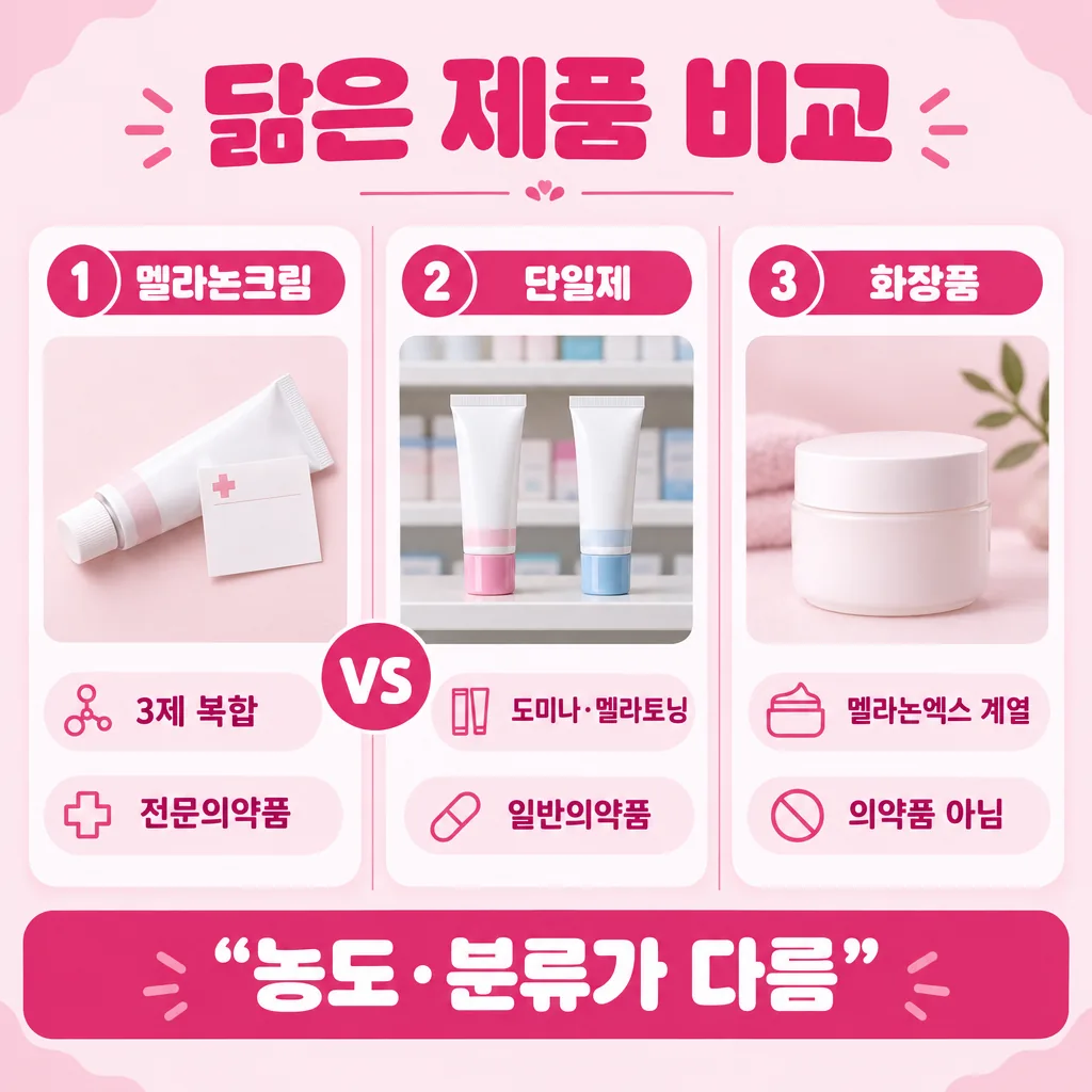 이름이 비슷한 제품들의 분류 차이 비교