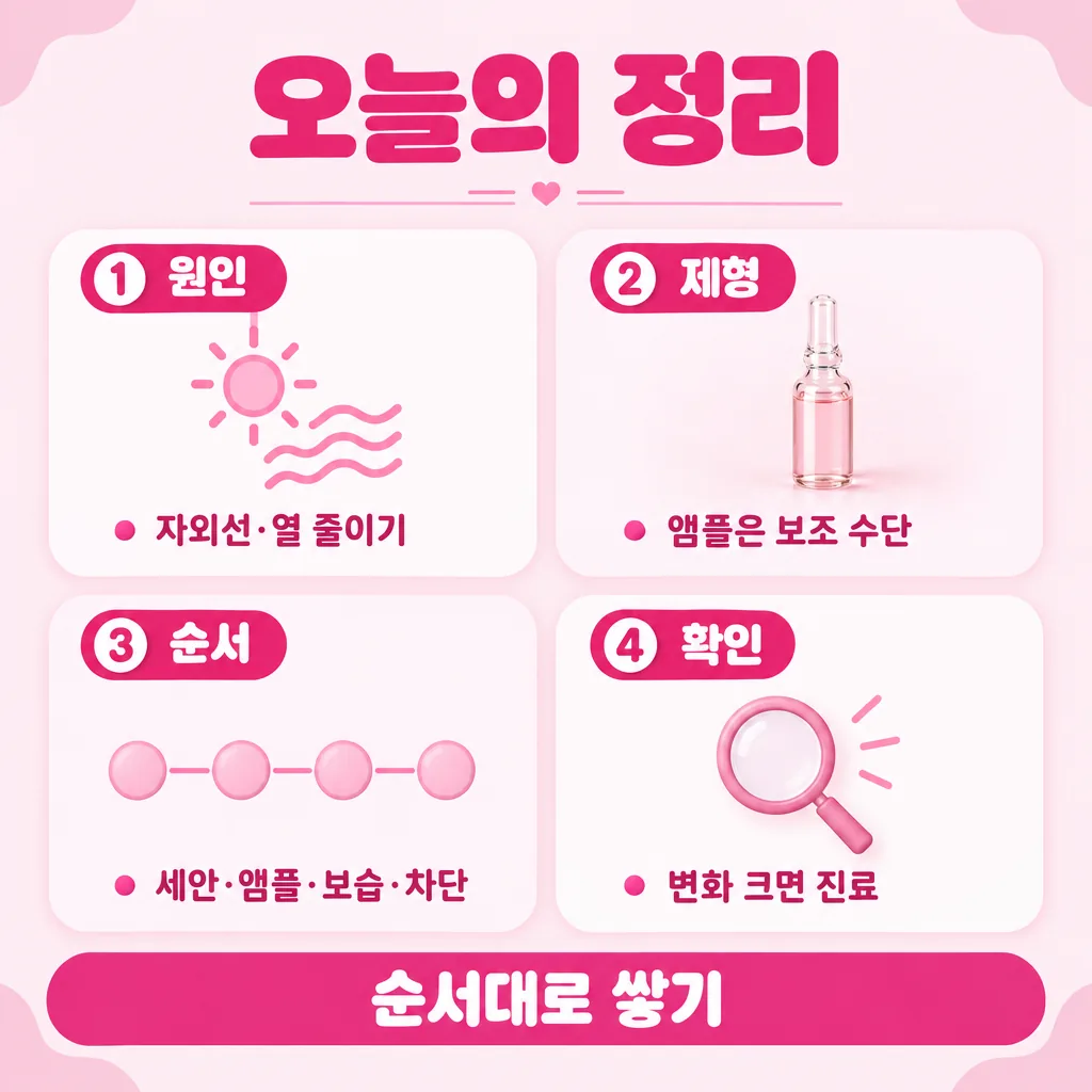 기미 앰플 관리 흐름을 ①~④로 되짚는 요약
