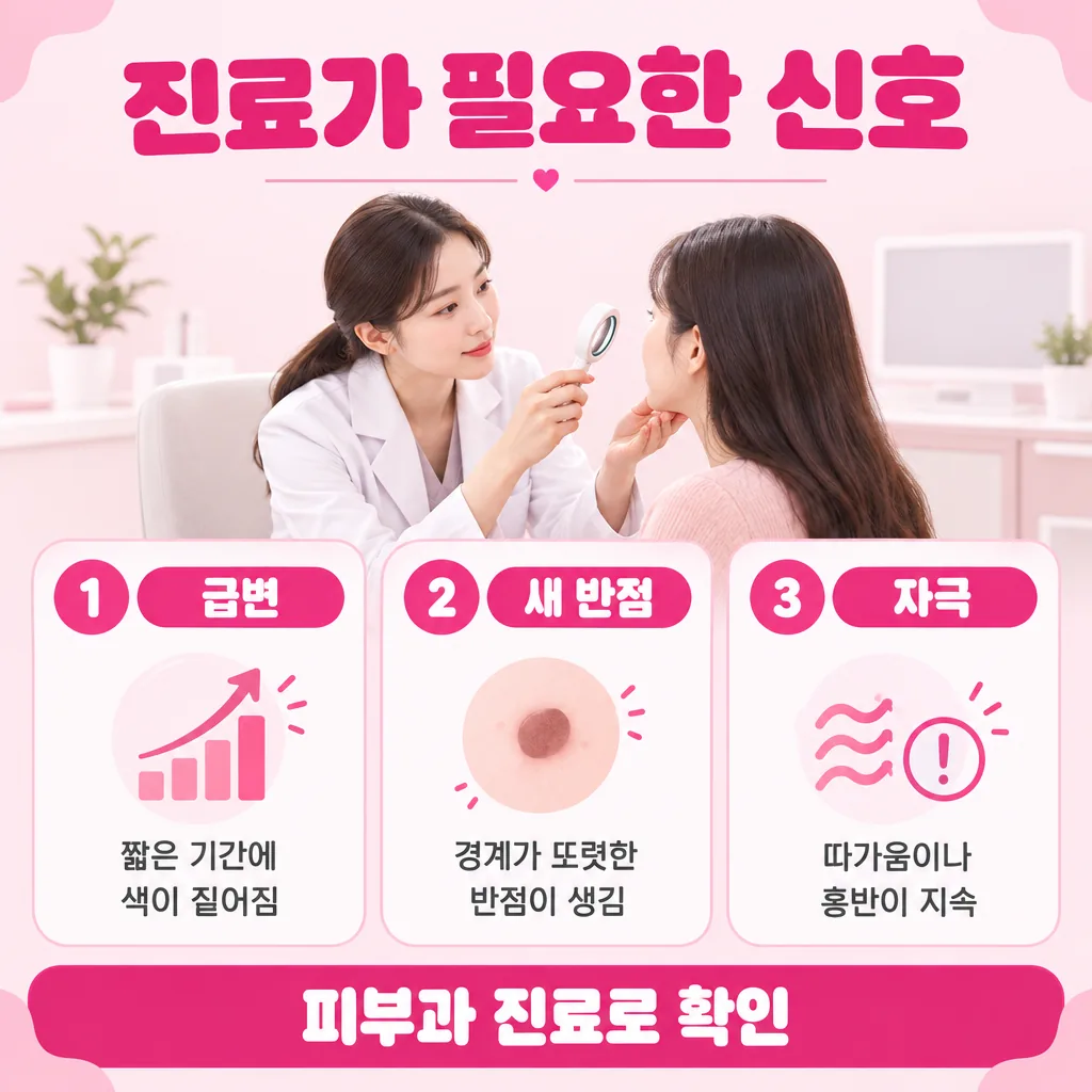 색소 변화에서 진료를 권하는 대표 신호 정리