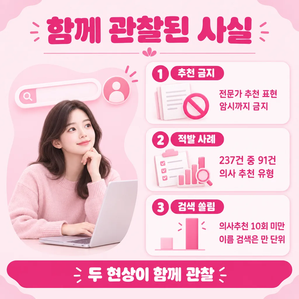 광고 규제 조항과 검색어 쏠림을 나란히 정리