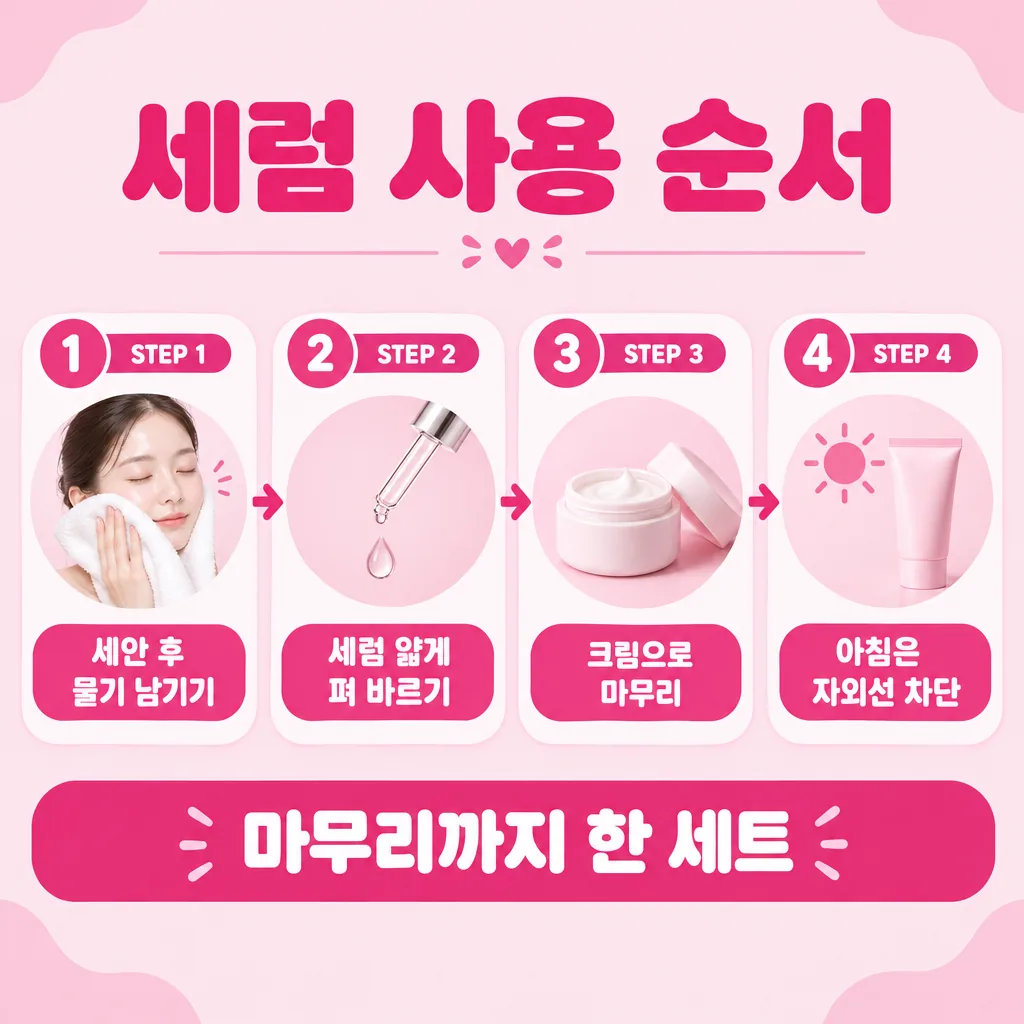 히알루론산 세럼을 바르는 네 단계 흐름 정리