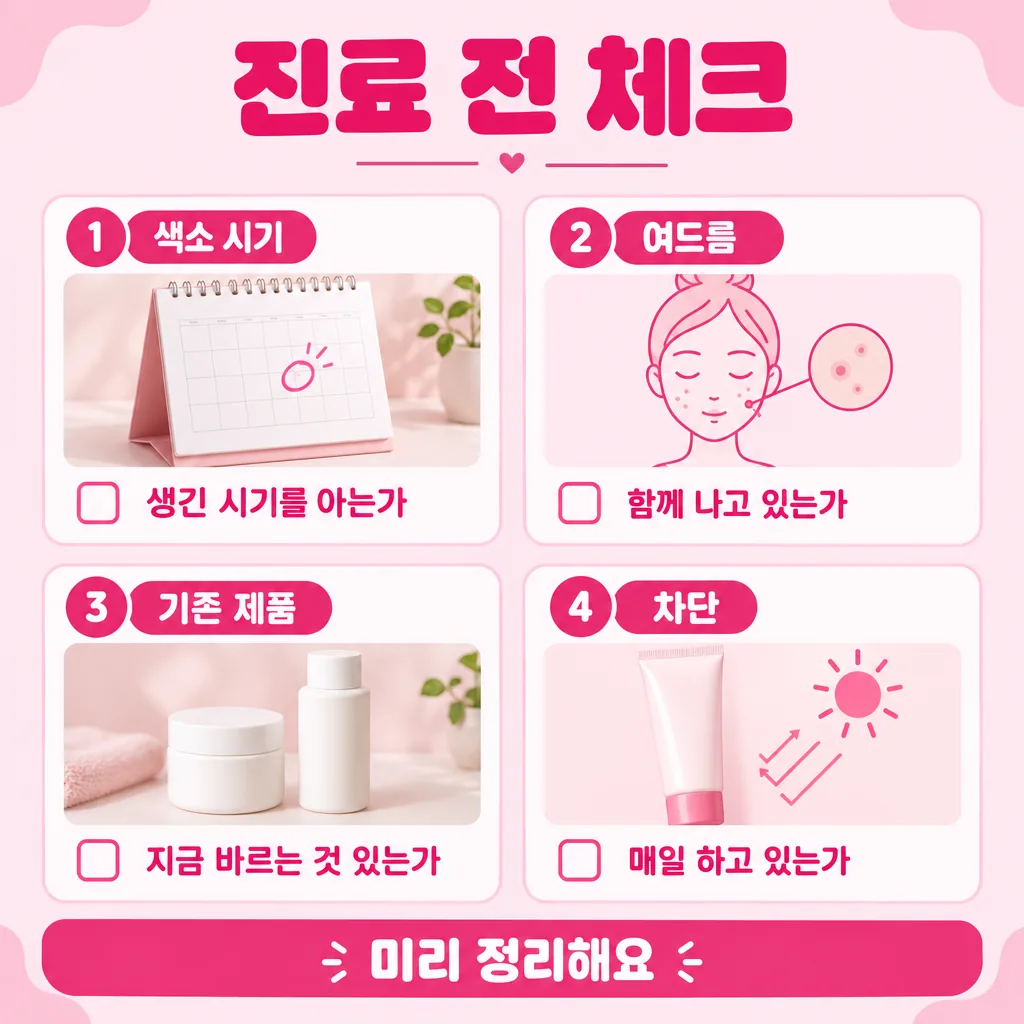 진료에서 상태를 확인할 때 참고할 셀프 체크 항목