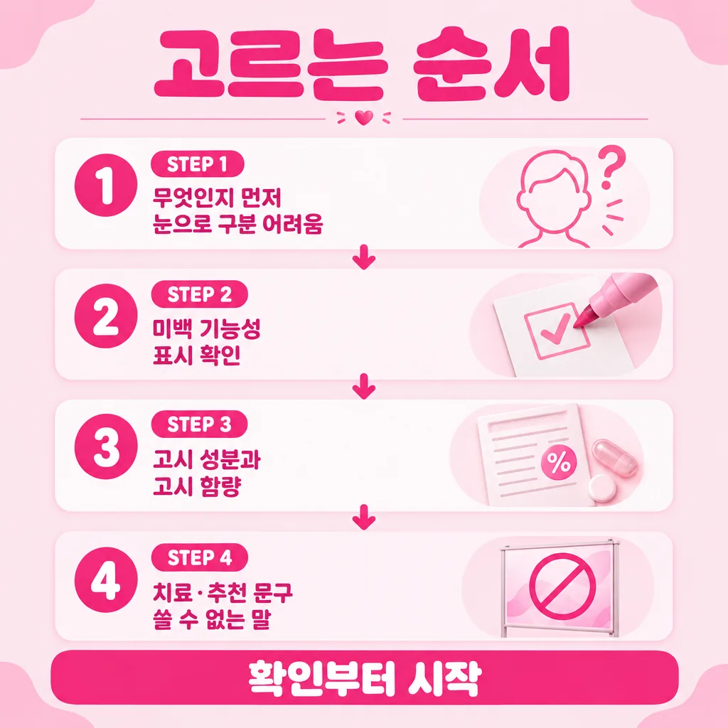 기미크림 고르는 법을 네 단계 흐름으로 정리