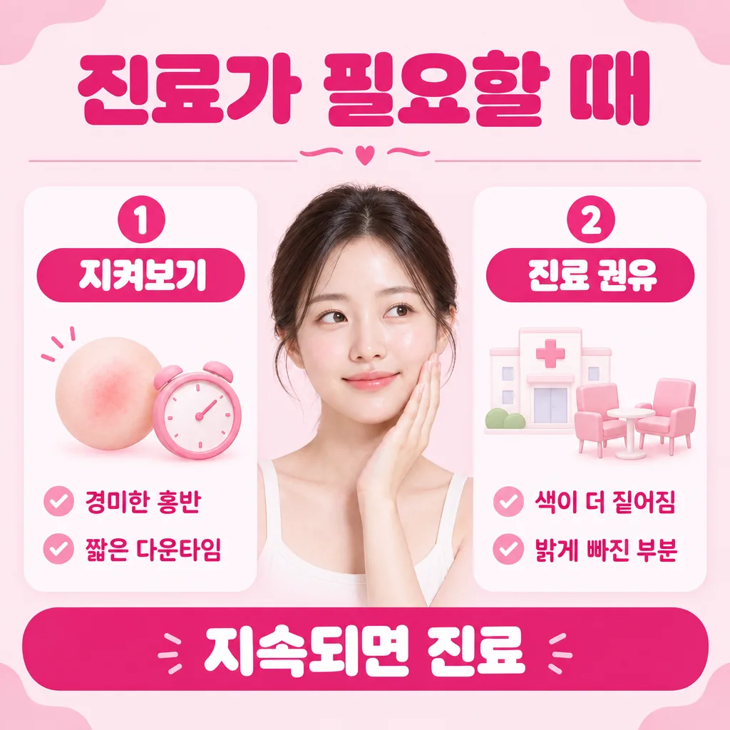 경과를 지켜볼 때와 진료가 필요한 때의 구분