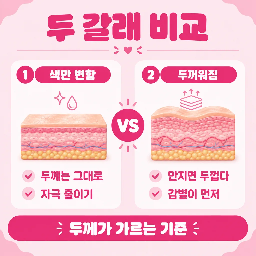 멜라닌형과 각질형을 가르는 기준 비교