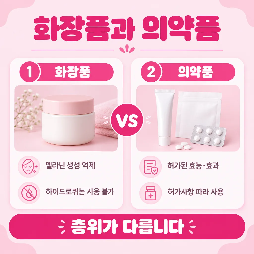 같은 미백이라는 말이 쓰이는 두 영역의 차이 비교
