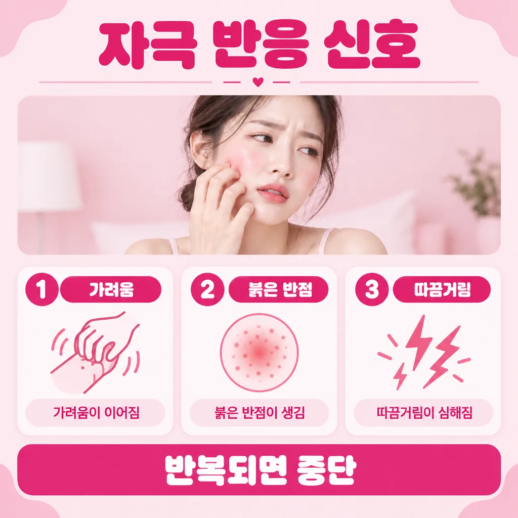 바른 자리에 나타나는 흔한 자극 신호 모음