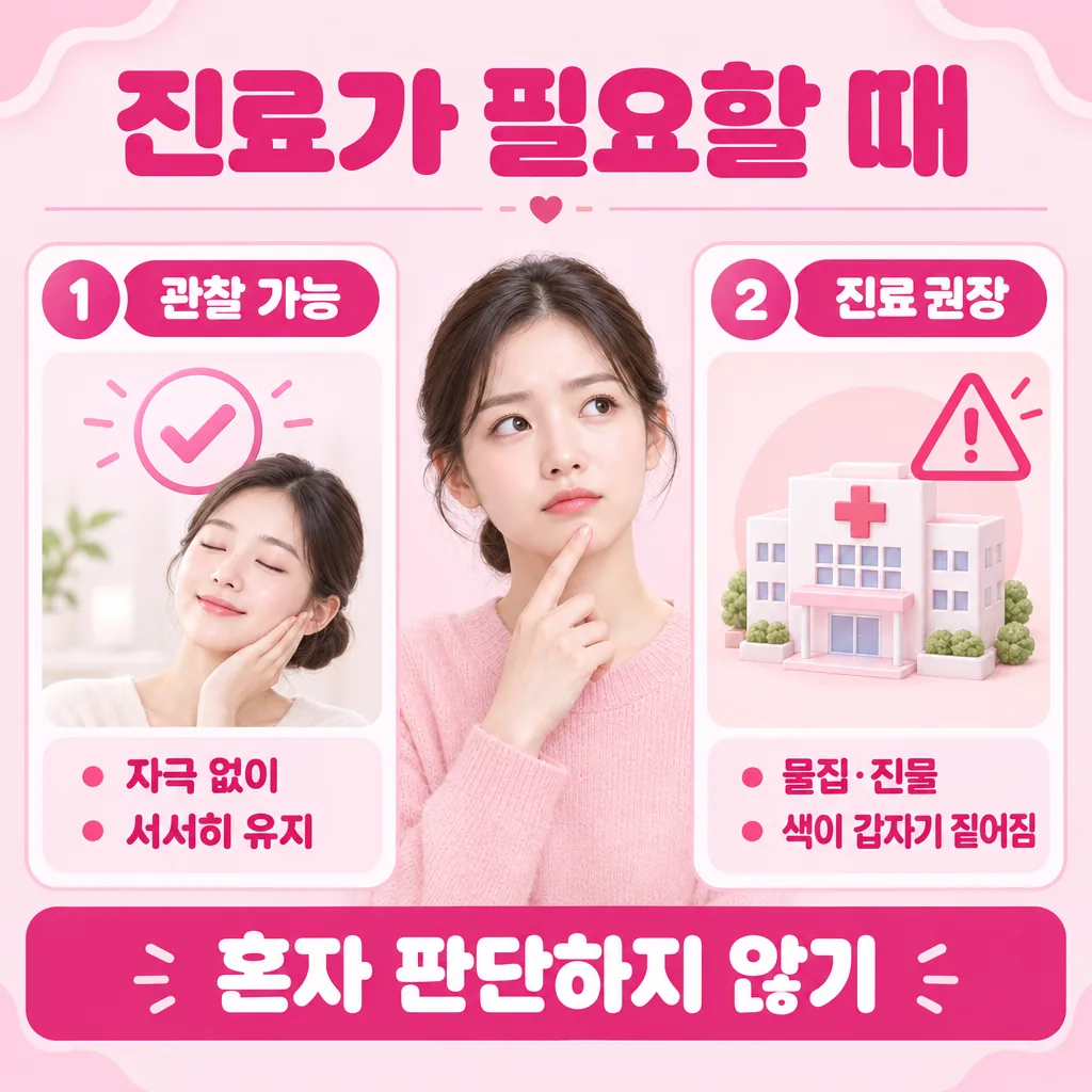 스스로 지켜볼 때와 진찰을 받을 때를 가르는 기준